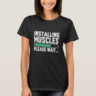 Installerar muskler vänta t shirt