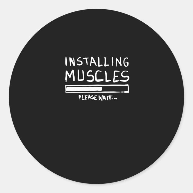 Installing Muscles Runt Klistermärke (Framsida)