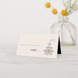 Inställning av Champagne Torn Bröllop Ställe Placeringskort