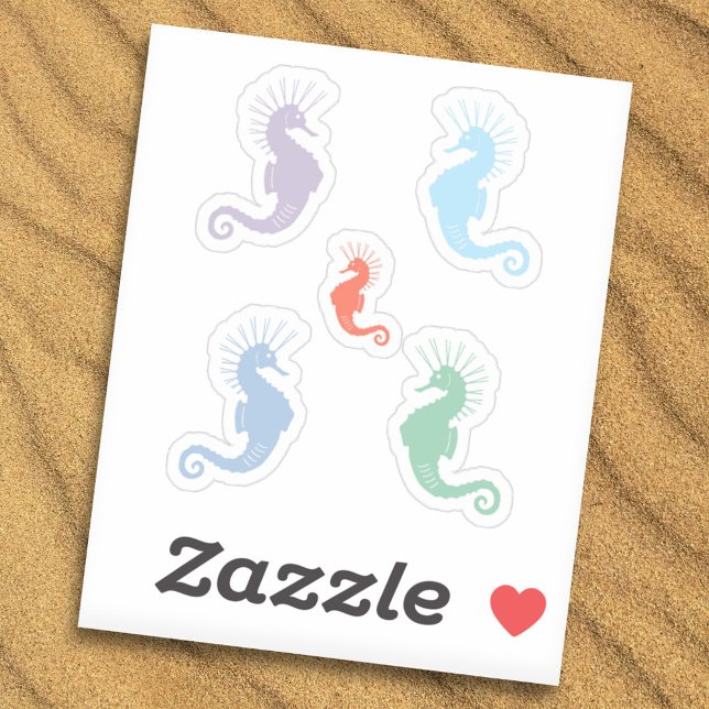 Inställning av färgstarka sjöhäst klistermärken (Colorful Seahorse Stickers Set)