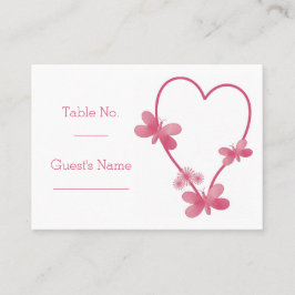 Inställning av Rosa Hjärtfetter för Ställe--kort i Placeringskort