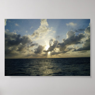 Inställning av Sol i Grand Cayman Poster