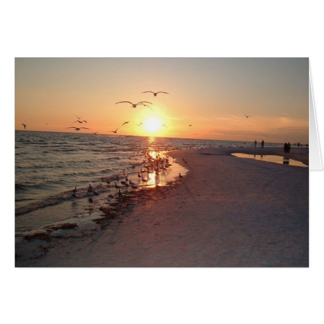 Inställning av sol på Siesta Hälsningskort (Framsidan Horizontal)