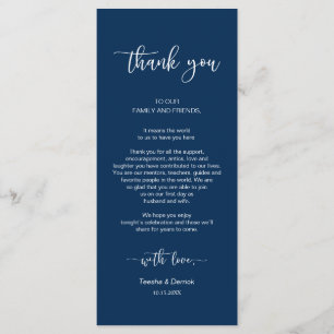 Inställning av Ställe, Tack, marinblått, kort