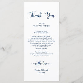 Inställning av Ställe, Tack, marinblått kort