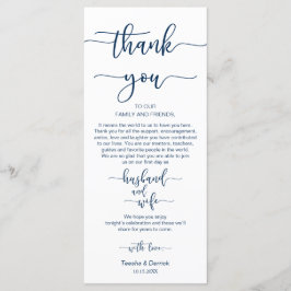 Inställning av Ställe, Tack, marinblått, kort