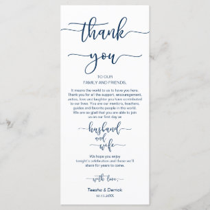 Inställning av Ställe, Tack, marinblått, kort