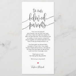 Inställning av tackkort för älskade föräldrar i st program