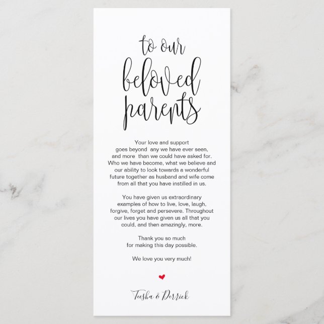 Inställning av tackkort för älskade föräldrar i st program (Framsida)