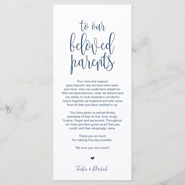 Inställning av tackkort för älskade föräldrar i st program (Framsida)