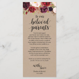 Inställning av tackkort för Burgundy Blommigt Kraf Program