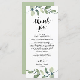 Inställning av tackkort för Grey Eucalyptus Ställe Program