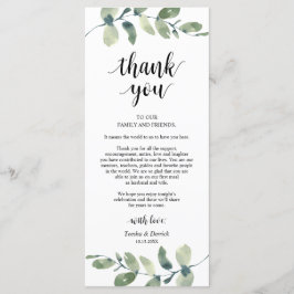 Inställning av tackkort för Grey Eucalyptus Ställe Program