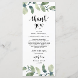 Inställning av tackkort för Grey Eucalyptus Ställe Program