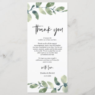 Inställning av tackkort för Grey Eucalyptus Ställe Program