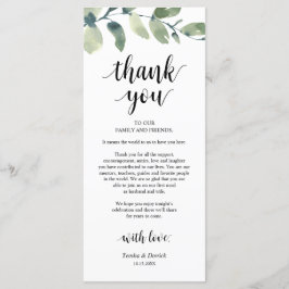 Inställning av tackkort för Grey Eucalyptus Ställe Program