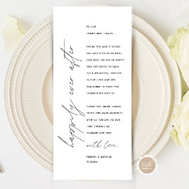 Inställning av tackkort för minimalistiskt Bröllop Program