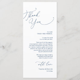 Inställning av tackkort för minimalistiskt Bröllop Program