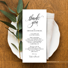 Inställning av tackkort för Modern Bröllop Ställe Program