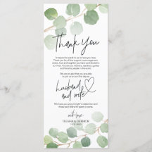 Inställning av tackkort för Modern eucalyptus Stäl