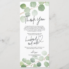 Inställning av tackkort för Modern eucalyptus Stäl Program