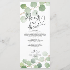 Inställning av tackkort för Modern eucalyptus Stäl Program