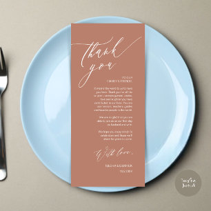 Inställning av tackkort för Romantic Bröllop Ställ Program