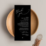 Inställning av tackkort för Romantic Bröllop Ställ Program<br><div class="desc">Vi presenterar perfekten som avslutar beröring till din bröllopsmottagning - vår elegant romantisk, svart Bröllop Tack Stationskort, med korttiteln "Tack!"! Designat för att uttrycka er uppriktiga uppskattning för varje gästs närvaro på din speciella dag, är dessa kort det perfekta sättet att göra din middag i bord en personlig beröring. Dessa...</div>