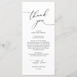 Inställning av tackkort för Ställe-middagen i bröl Program