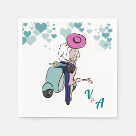 Inställning av vintage Vespa par Bord Pappersservett