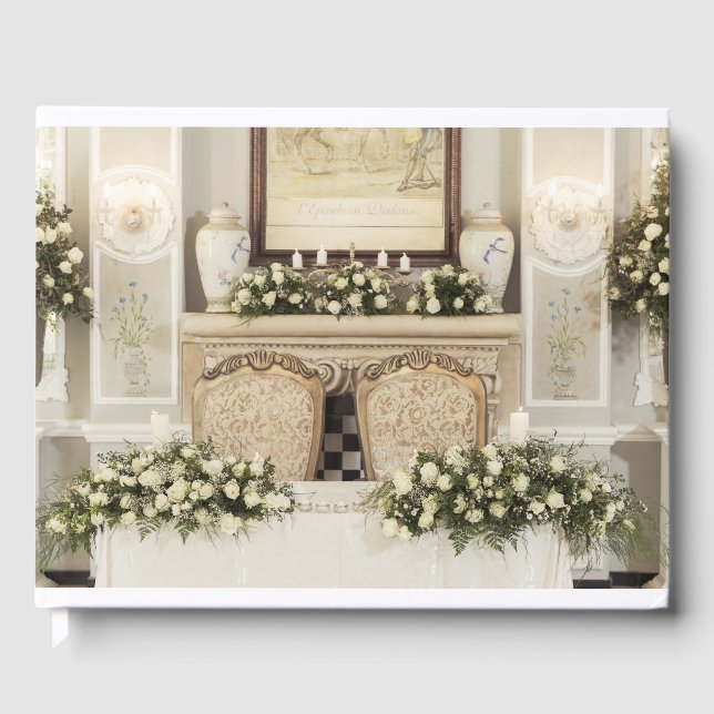 Inställning för vit ros Bord Gästböcker (Framsida)