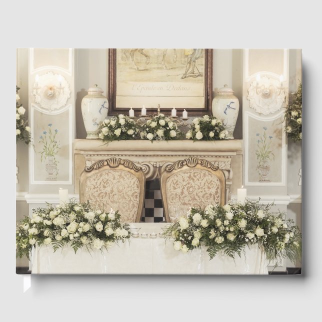 Inställning för vit ros Bord Gästböcker (Framsida)