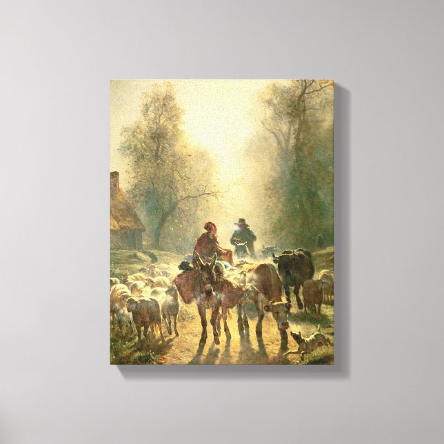 Inställning på marknaden canvastryck (Framsida)