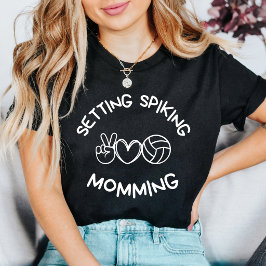 Inställning Spiking Mamma Volleyboll Mamma Roligt T Shirt