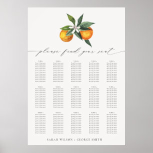 Inställningsdiagram för Boho Botanical Bröllop med Poster