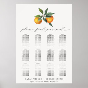 Inställningsdiagram för Boho Botanical Bröllop med Poster