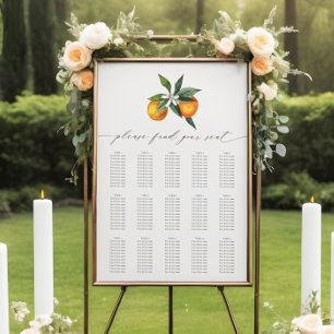 Inställningsdiagram för Boho Botanical Bröllop med Poster