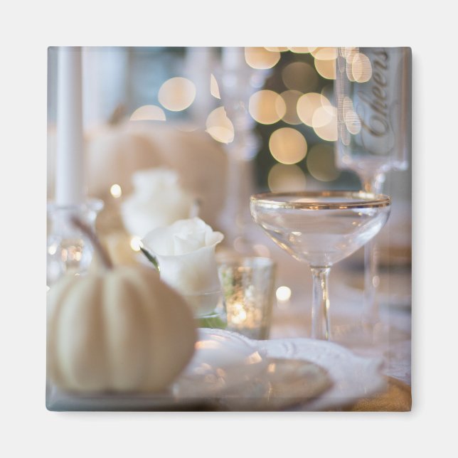 Inställningsfoto för thanksgiving Bord Elegant Stä Magnet (Framsidan)