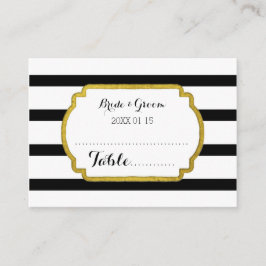 Inställningskort för Guld Black Rand Bröllop Bord Placeringskort