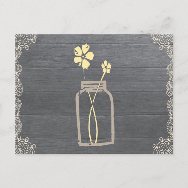 Inställningskort för recept för Rustic Mason Burk Vykort (Framsida)