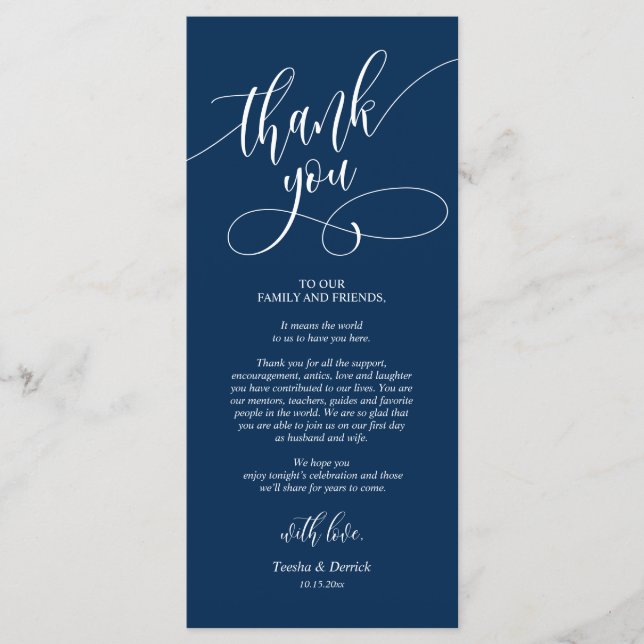 Inställningskort för Tack i Midinnor Ställe Program (Framsida)