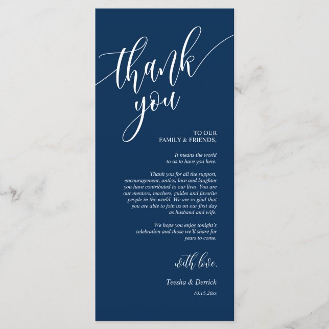 Inställningskort för Tack i Midinnor Ställe Program (Framsida)