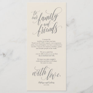 Inställningskort för vacker Elegant Tack Ställe Program