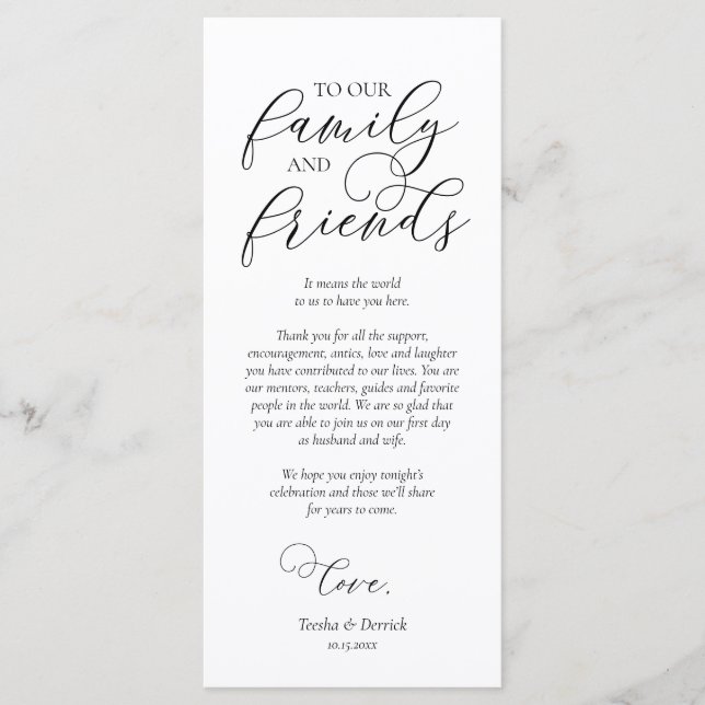 Inställningskortet för Tack vid middagstid Ställe Program (Framsida)