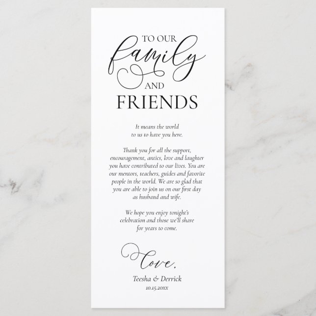 Inställningskortet för Tack vid middagstid Ställe Program (Framsida)