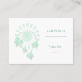 Inställningskortet Peppermint Butterflies i Bröllo Placeringskort