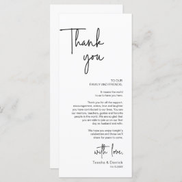 Inställningsmiddagen för tackkort för det moderna program