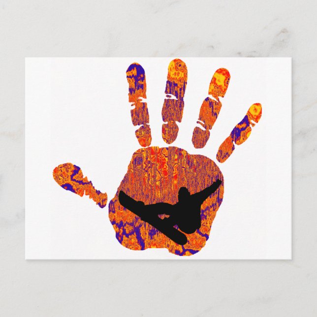 INSTÄLLNINGSMINNOR FÖR SNOWBOARD VYKORT (Framsida)