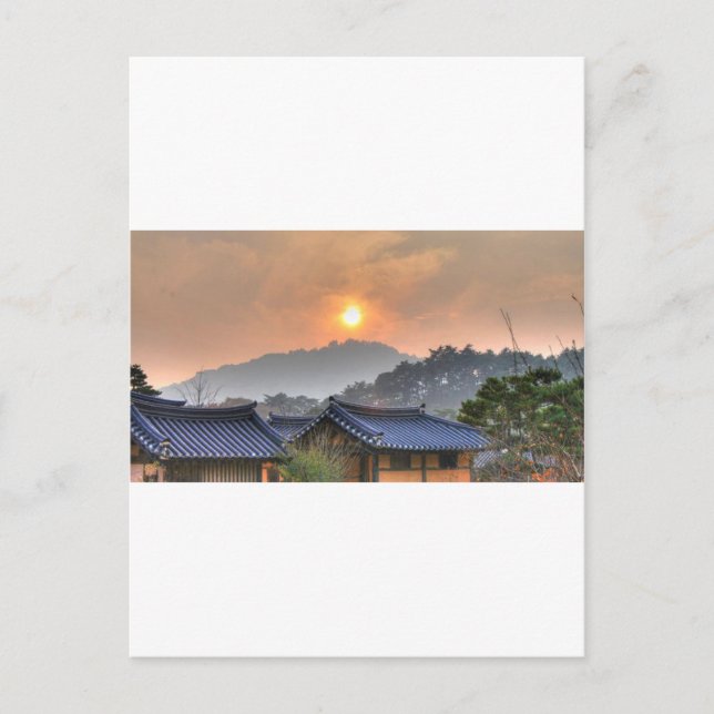 Inställningssolen i Asien Vykort (Framsida)