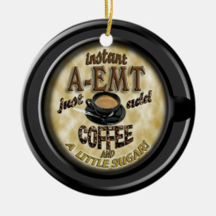 INSTANT A-EMT LÄGG TILL KOFFEE CHRISTMAS-ORNATION JULGRANSPRYDNAD KERAMIK